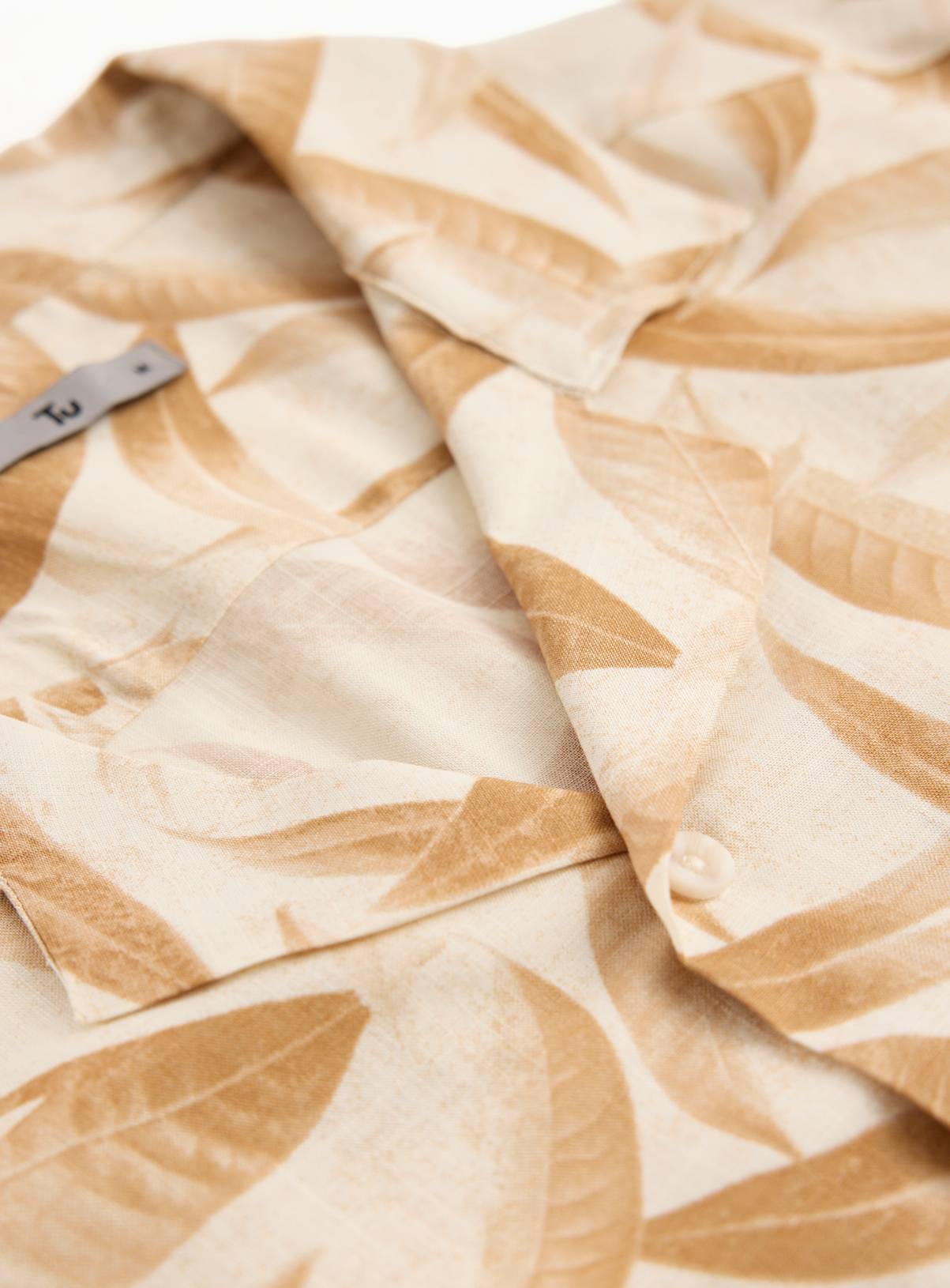 Leaf Print Short Sleeve Shirt XL - Image 4